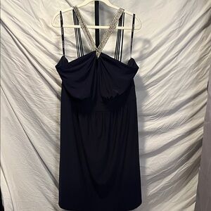 🌺NWT Bisou Bisou Navy Backless Dress with Silver Straps (Bundled price-BIN2)